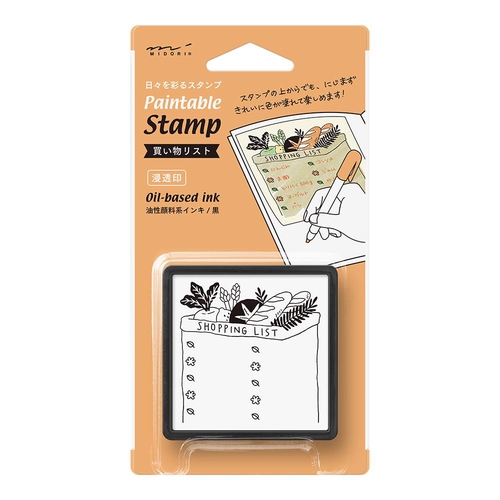 ミドリ スタンプ 浸透印 買い物リスト柄 スタンプ