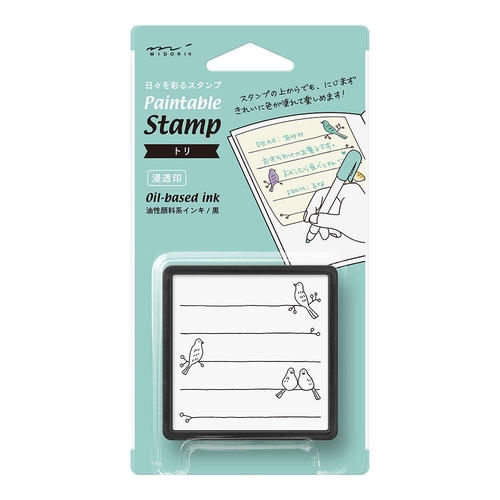 ミドリ スタンプ 浸透印 トリ柄 スタンプ