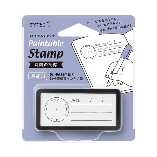 ミドリ スタンプ 浸透印 ハーフ 時間の記録柄 スタンプ