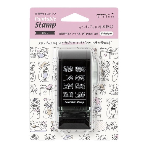 ミドリ スタンプ 回転印 ダイヤル 暮らし柄 スタンプ