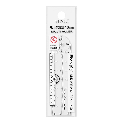 ミドリ マルチ定規<16cm> 透明A