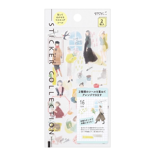 ミドリ シール2637 2枚入 ファッション柄