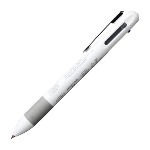 STALOGY(スタロジー) 4ファンクションズペン 多機能ペン 0.5mm 低粘度油性3色・シャープペンシル ホワイト