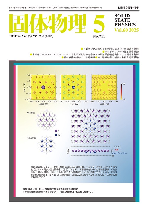固体物理 2025年 05月号 [雑誌]