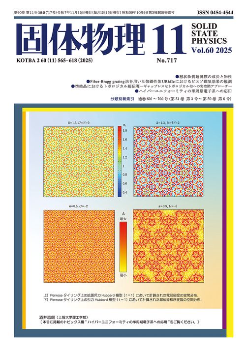 固体物理 (2025年11月号) [雑誌]
