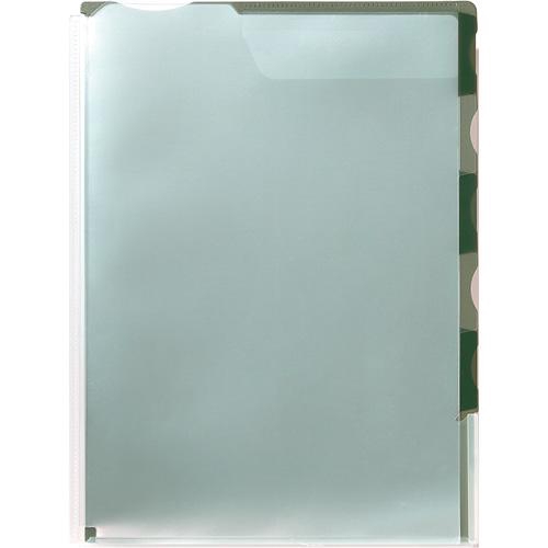 カラーセレクション スーパーハードホルダー マチ付5ヤマインデックス 緑 クリアホルダー W12×D315×H233 A4タテ 緑