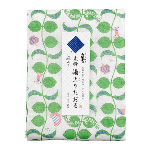 友禅湯上りたおる バスタオル ジャックと豆の木 グリーン