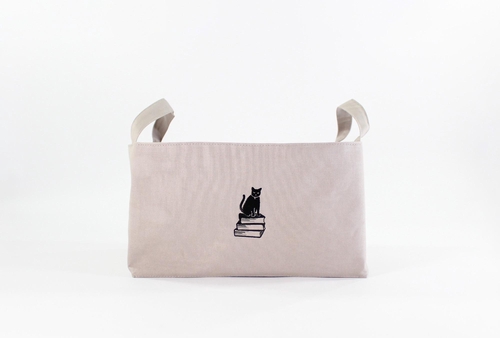 BIBLIOPHILIC BOOK TOTE BAG GREY