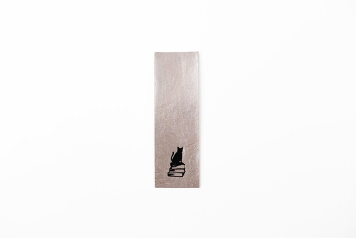 BIBLIOPHILIC COW LEATHER BOOKMARK SV シルバー