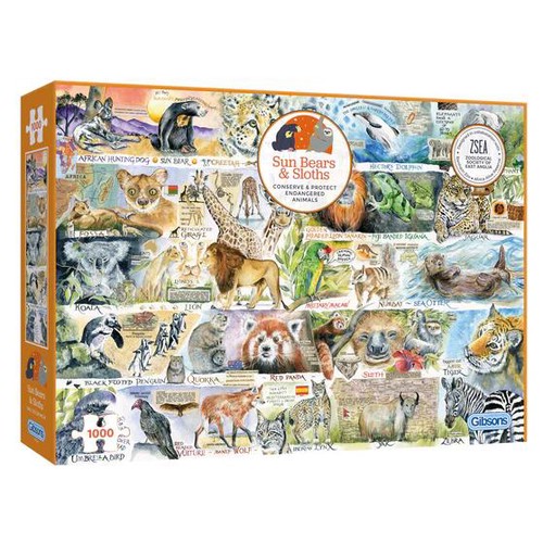 【Gibsons】ジグソーパズル Sun Bears and Sloths (1000)