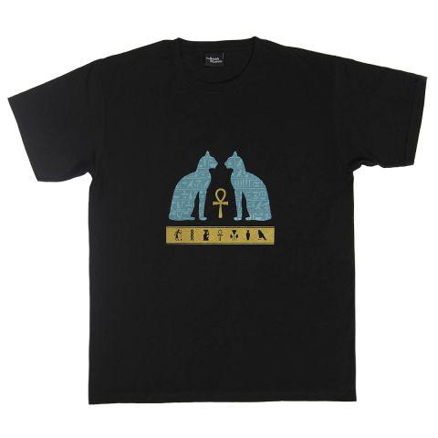 【British Museum】ユニセックスTシャツ サイズ:M【Egyptian Cat】