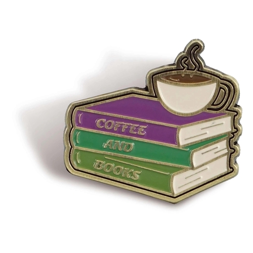 【Book Lovers】ピンバッジ (Coffee And Books)
