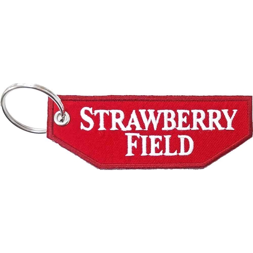 【The Beatles】ワッペンキーホルダー(赤)(Strawberry Field)