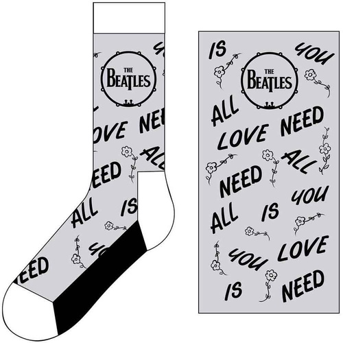 【The Beatles】ソックス(グレー)【All You Need Is Love】