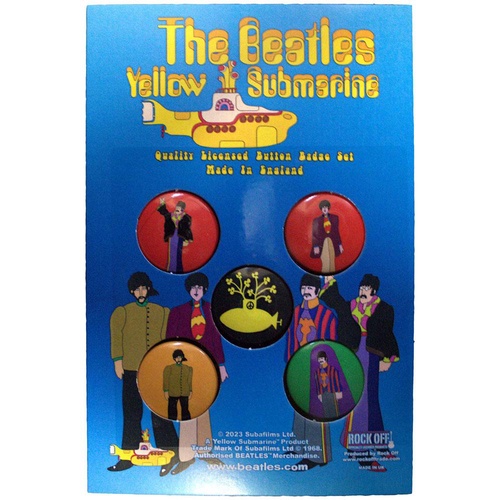 【The Beatles】ボタンバッジセット【Yellow Submarine】