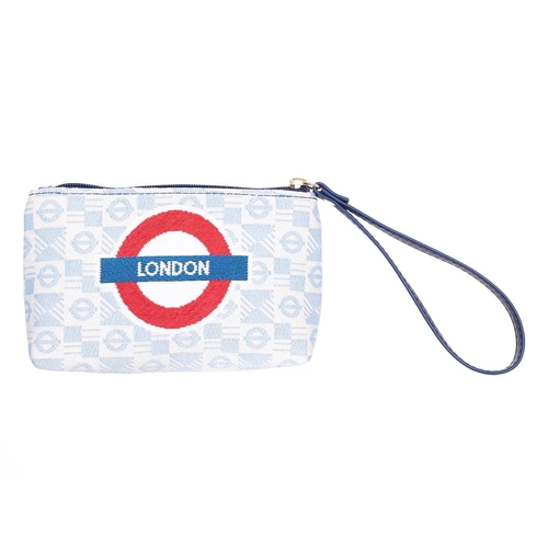 【Signare】ストラップ付きポーチ(青)【TfL Roundel】