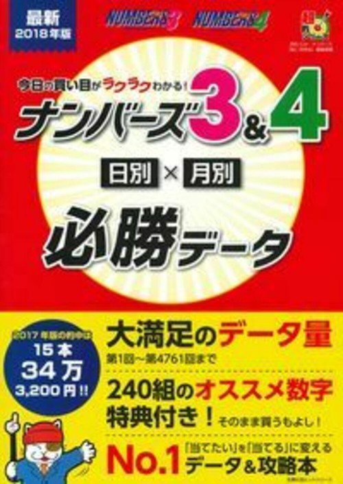 最新２０１８年版　今日の買い目がラクラクわかる！　ナンバーズ３＆４　日別×月別必勝データ