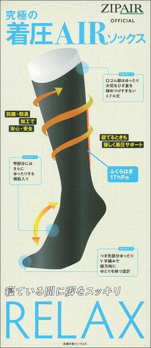 ＺＩＰＡＩＲ　ＯＦＦＩＣＩＡＬ　究極の着圧Ａｉｒソックス　ＲＥＬＡＸ