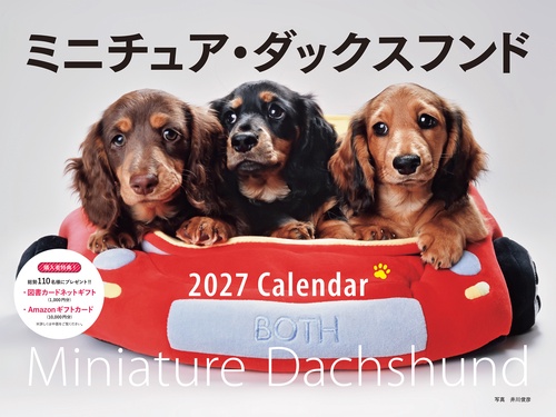 2027年カレンダー ワイド判　ミニチュア・ダックスフンド