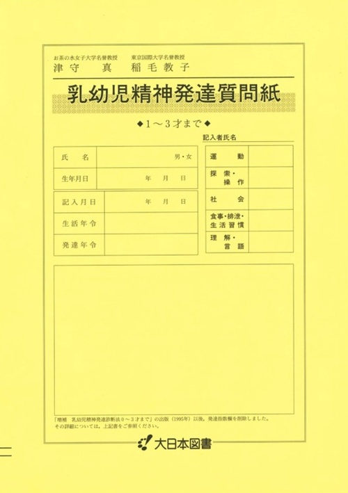 乳幼児精神発達質問紙　１３才まで