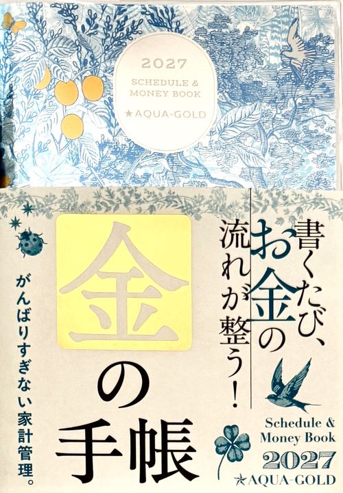 2027 SCHEDULE & MONEY BOOK・AQUA GOLD