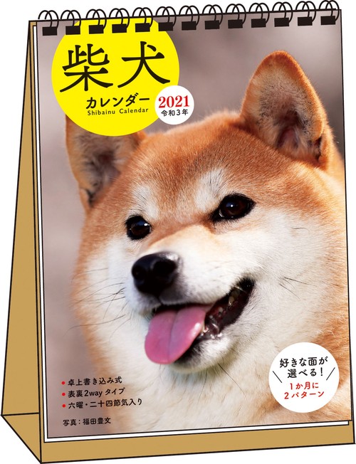2021　柴犬カレンダー　卓上書き込み式　B6タテ【S3】