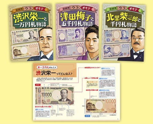 お札になった偉人たち　新紙幣ウラオモテ