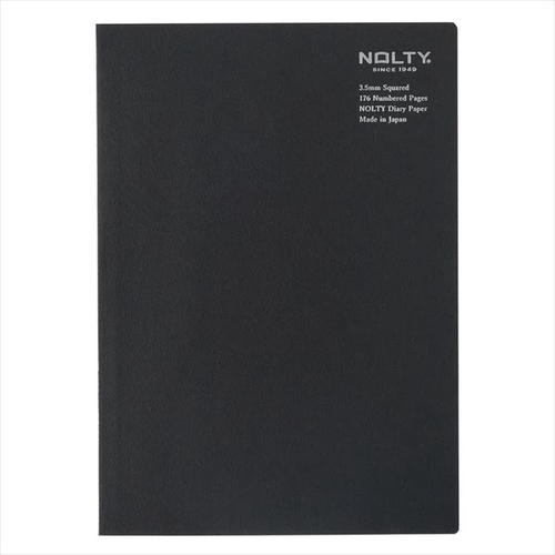 NOLTY手帳 ティオ用補充ノート A5 方眼3.5mm(ブラック)(2024年1月始まり) 8936