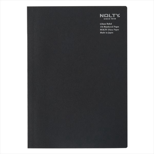 NOLTY手帳 ティオ用補充ノート A5 横罫6.0mm(ブラック)(2024年1月始まり) 8934