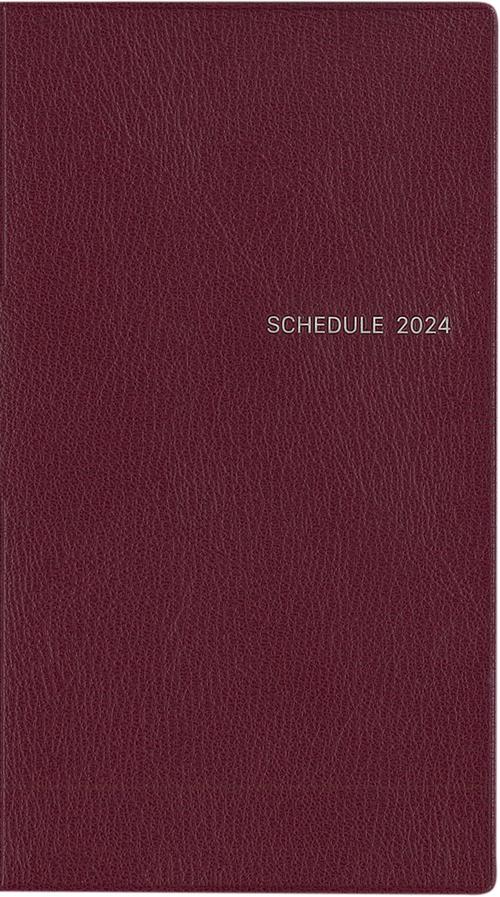 シンプル手帳 えんじ 2024年1月始まり