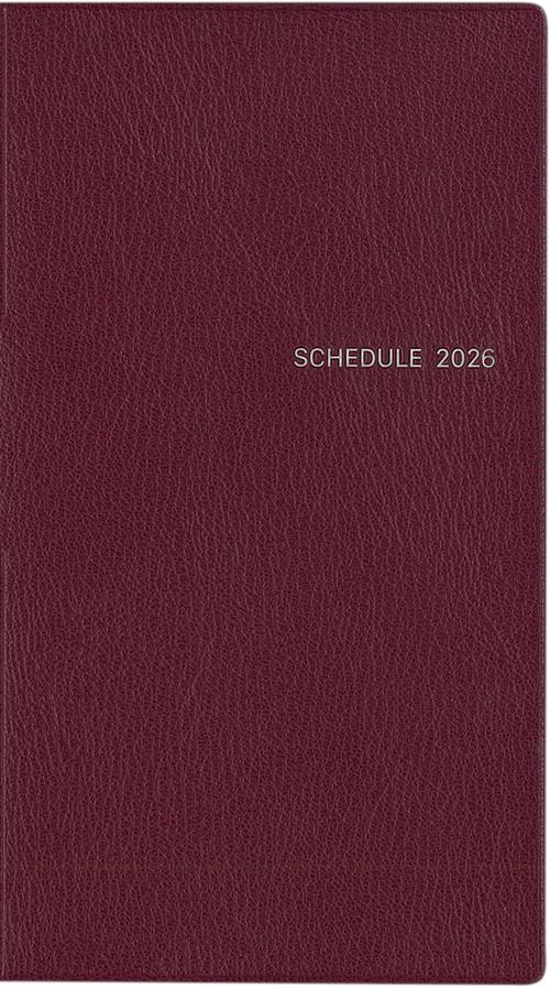 シンプル手帳 えんじ 2026年1月始まり