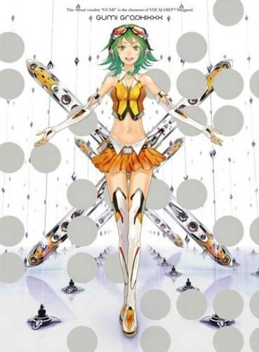 GUMI GRAPHIXXX The virtual vocalist "GUMI" is the character of VOCALOID Megpoid. GUMI 5th Anniversary Official Art Book