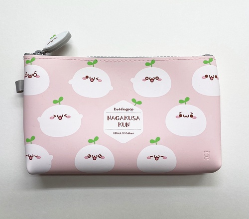 NUU　長草くんシリコン製ポーチ　ドット ピンク