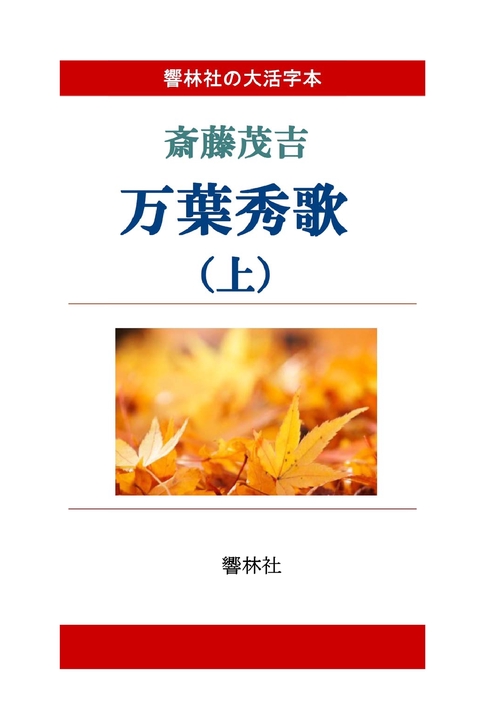 【オンデマンドブック】【大活字本】万葉秀歌（上）