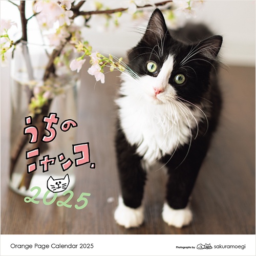 オレンジページ　うちのニャンコ。壁掛カレンダー2025