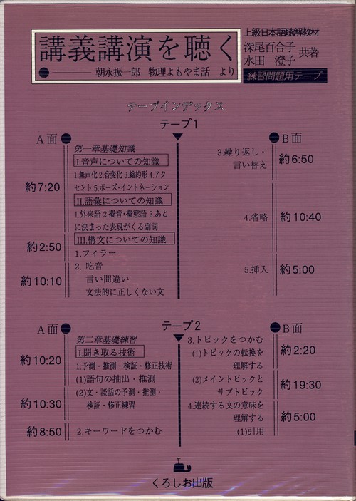 講義講演を聴く 練習問題用テープ