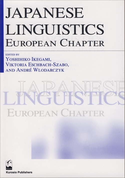 JAPANESE LINGUISTICS EUROPEAN CHAPTER